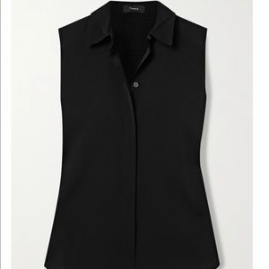 Theory Black Tanelis Georgette Top